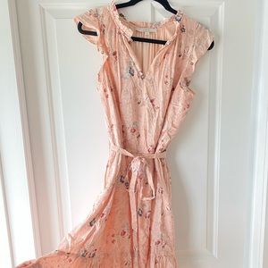 light pink flowy dress LOFT